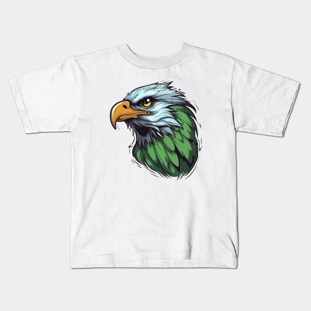 Eagles Head Kids T-Shirt by lospaber